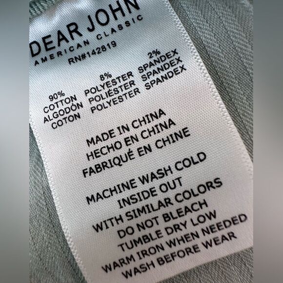 DEAR JOHN DENIM JULIAN HIGH RISE SHORTS CUCUMBER SIZE 30 - Picture 10 of 13